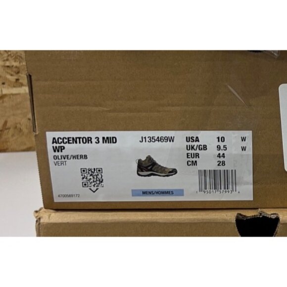 Merrell Men's Accentor 3 Waterproof Mid Hiking Boots Olive Sz. 10 W(EE) New - Picture 8 of 8